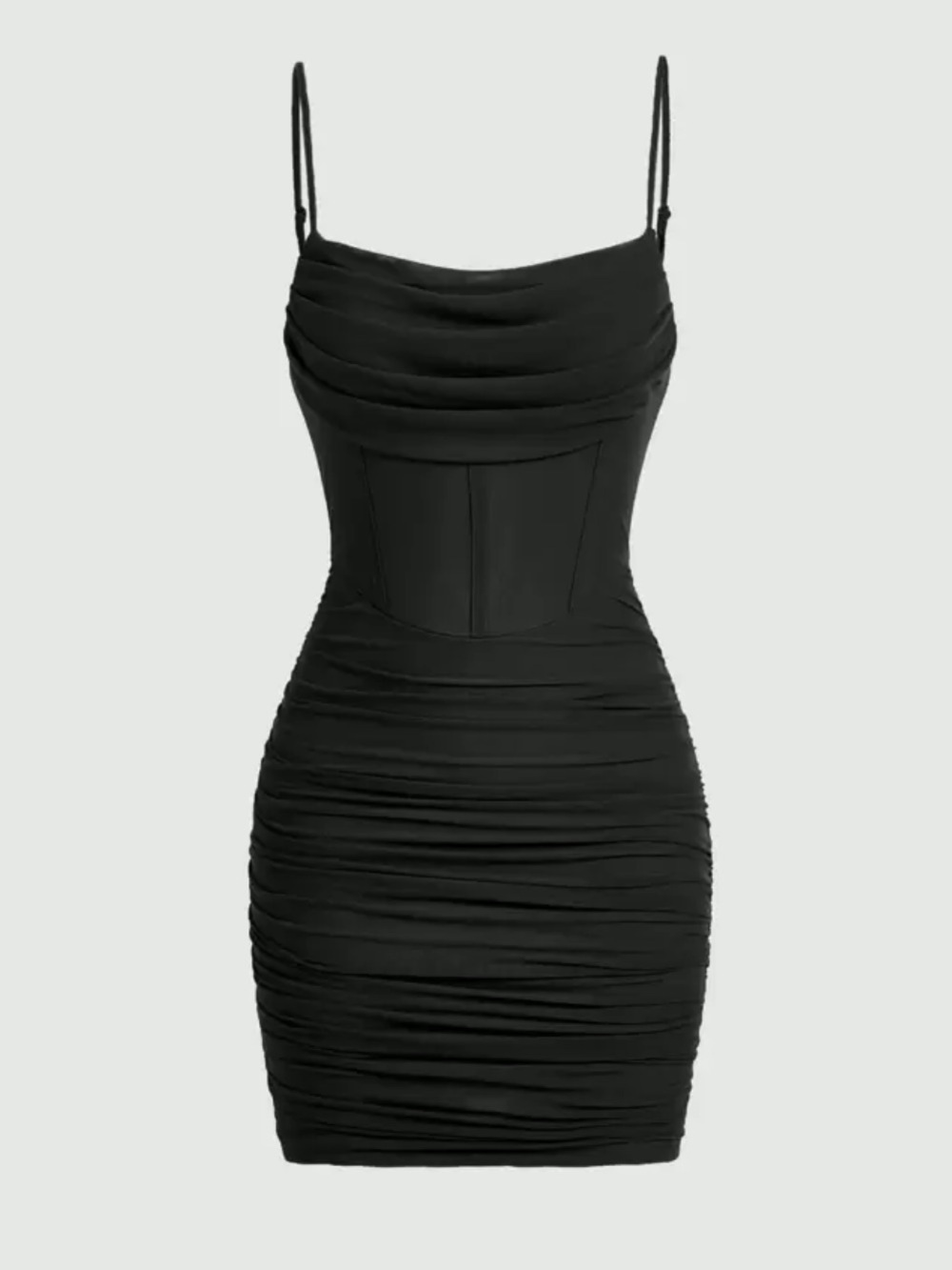 SHEIN Black Ruched Mesh Midi Skirt - Picture 3 of 12